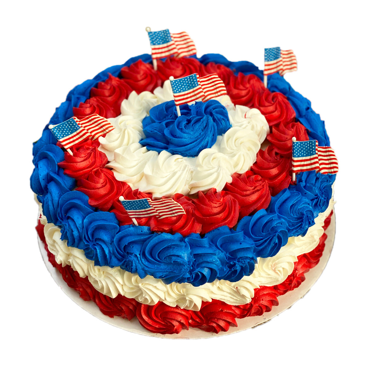 Red, White & Blue Rose cake