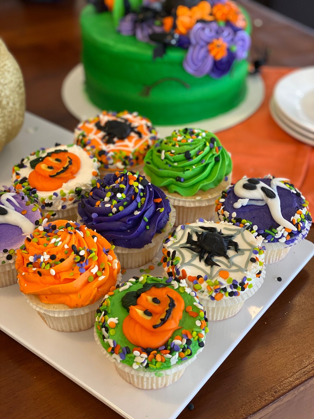 Halloween cupcakes with sprinkles