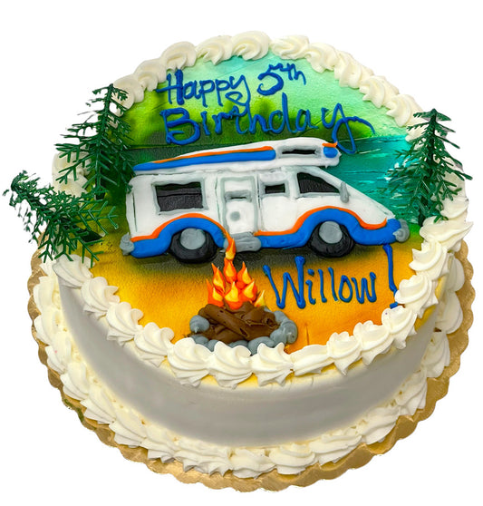 Camping Trailer Themed Cake